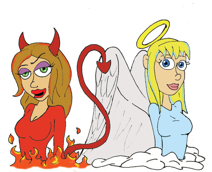 devil vs angel on shoulder